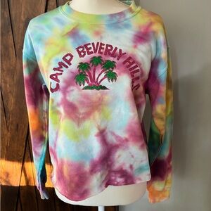 Camp Beverly Hills 80's Inspired Vintage Tie Dye Crew Neck Sweatshirt - Small